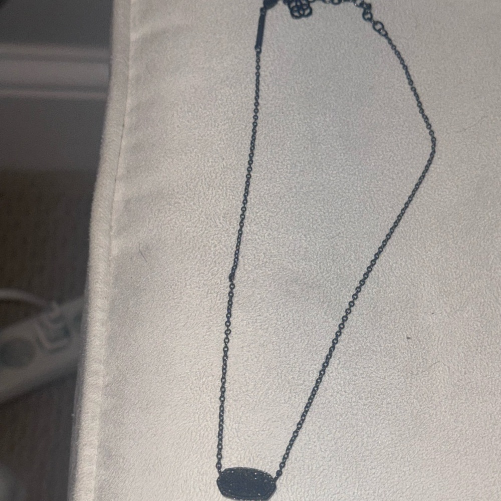 Kendra Scott Black Oval Pendant Necklace